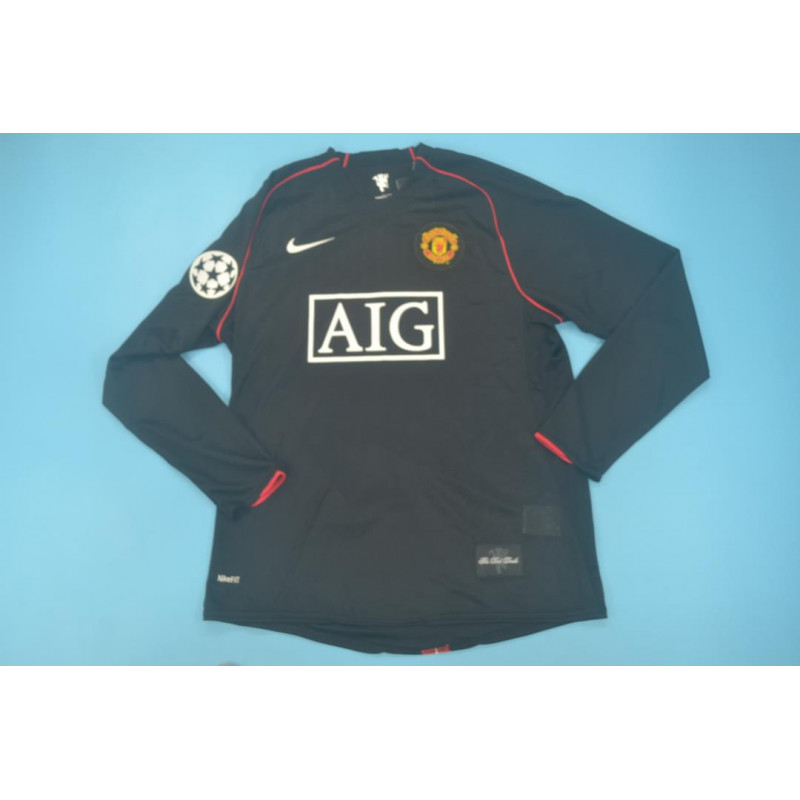 Manchester United Retro Manga Larga Visitante 07-08 Manchester United Retro Manga Larga Visitante 07-08