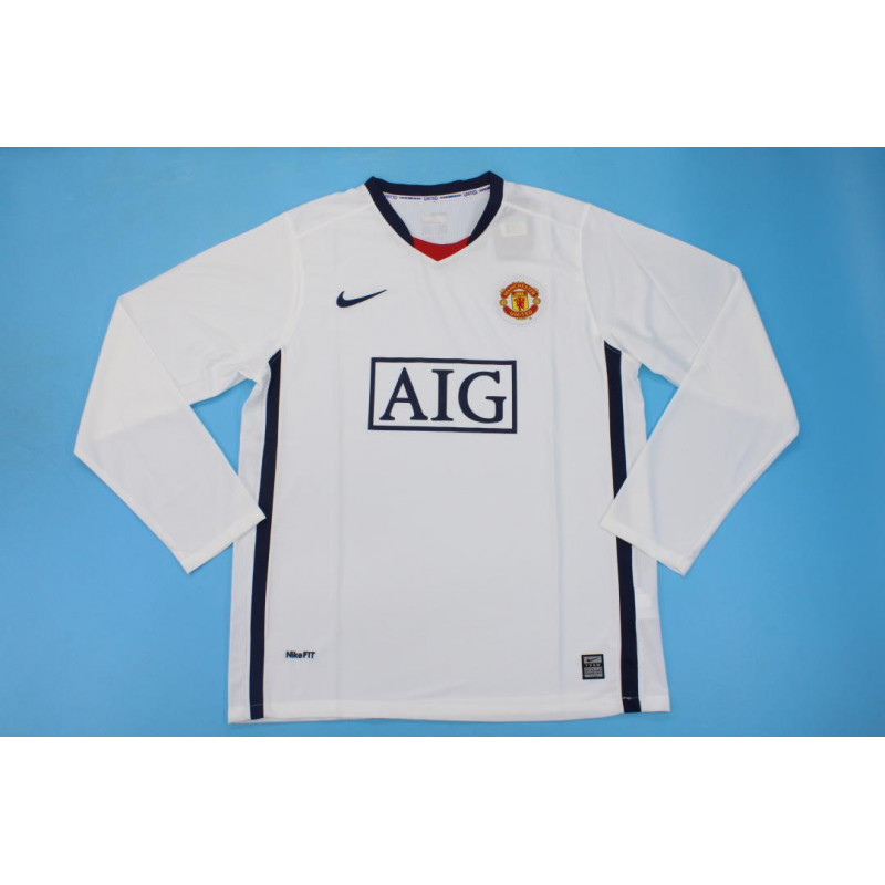 Manchester United Retro Manga Larga Visitante 08-09 Manchester United Retro Manga Larga Visitante 08-09