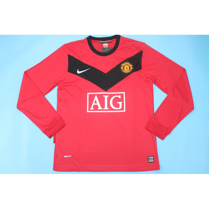 Manchester United Retro Manga Larga Local 09-10 Manchester United Retro Manga Larga Local 09-10