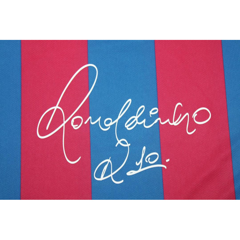 Barcelona Retro Edición Ronaldinho Firmada Manga Larga Local 05-06