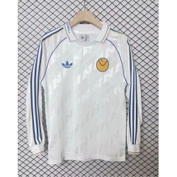 Leeds United Manga Larga Estilo Retro Blanca