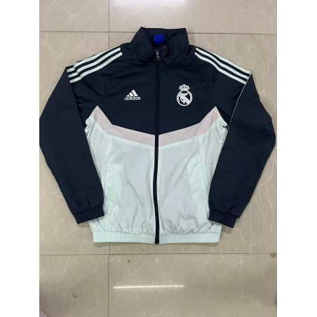 Real Madrid Cortavientos Negro Blanco