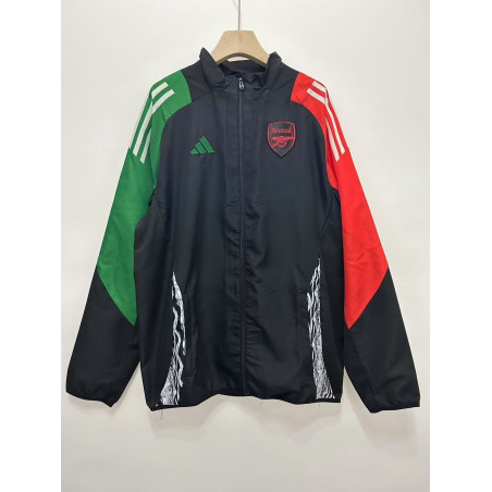 Arsenal Cortavientos Negro Verde Rojo