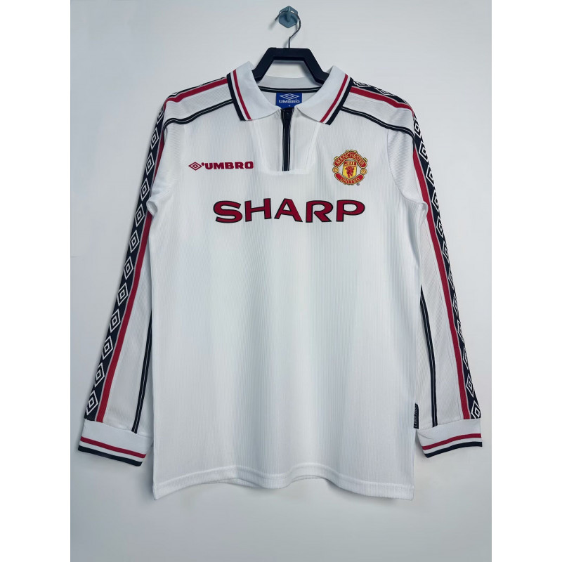 Manchester United Retro Manga Larga Visitante 1998 Manchester United Retro Manga Larga Visitante 1998