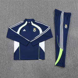 Real Madrid Chandal Retro Azul Oscuro Blanco