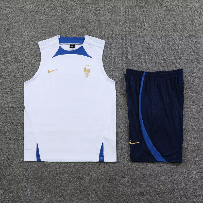 Kit Entrenamiento Francia Blanca Sin Mangas